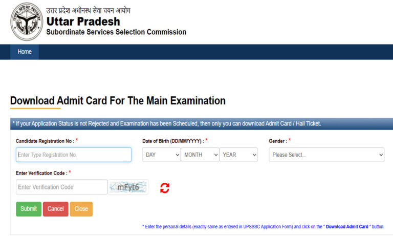 UPSSSC Junior Assistant Admit Card 2025 image from official website of upsssc