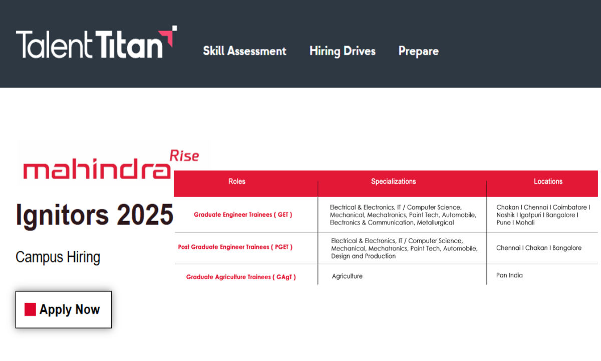 Mahindra Mass Hiring 2025 image from official website of mahindra
