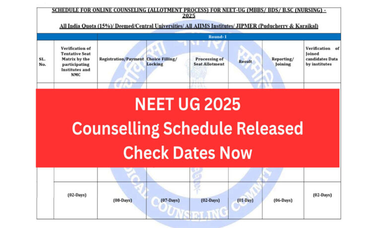NEET UG 2025 image from official notification of MCC