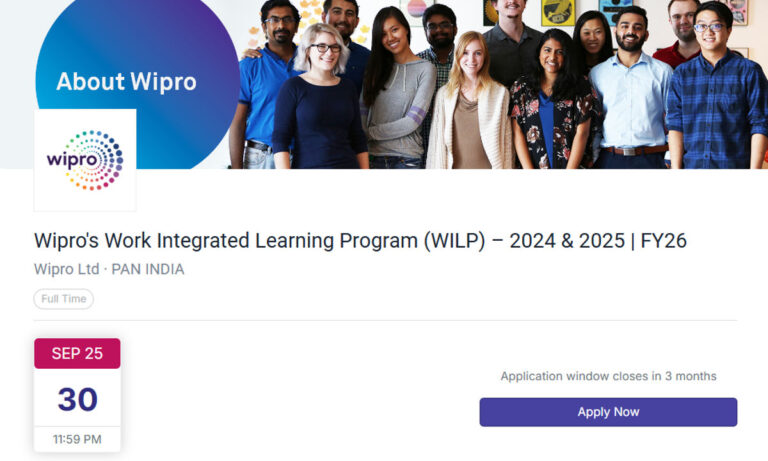WIPRO WILP Mass Hiring image from official website superset