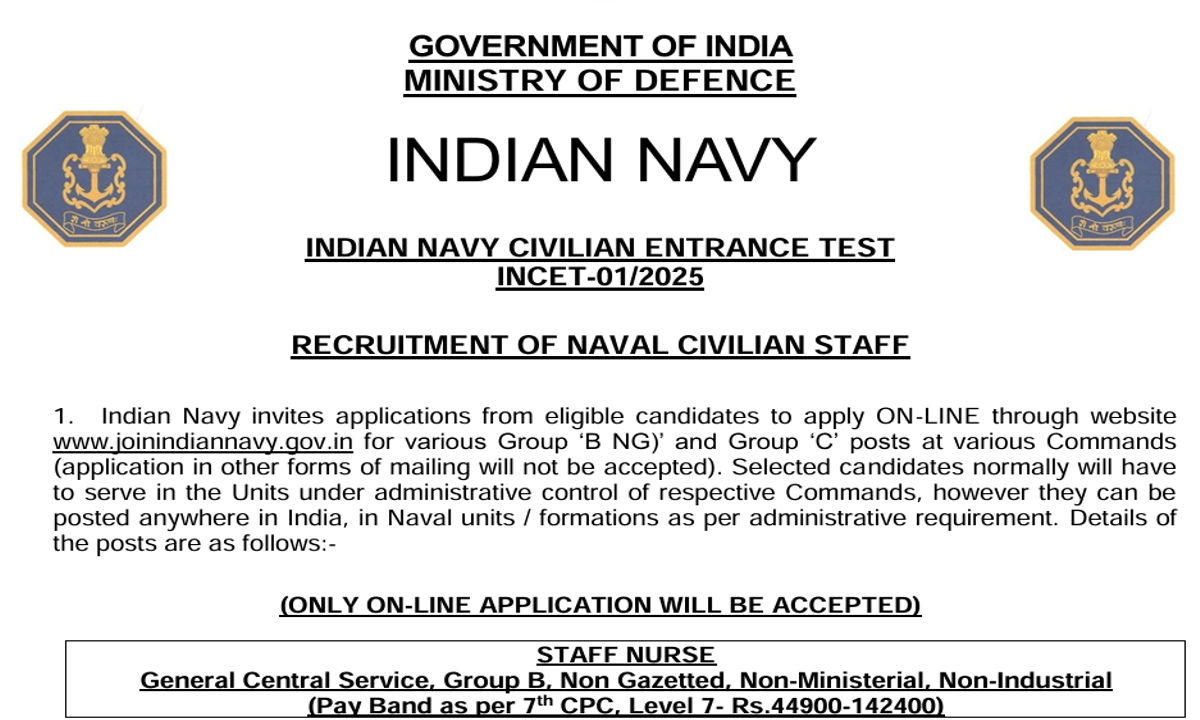 Indian Navy image from official notification